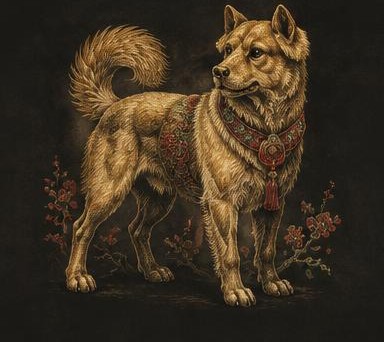 Original Dog zodiac collectible illustration