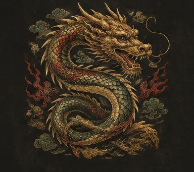 Original Dragon zodiac collectible illustration