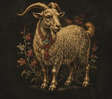Original Goat zodiac collectible illustration