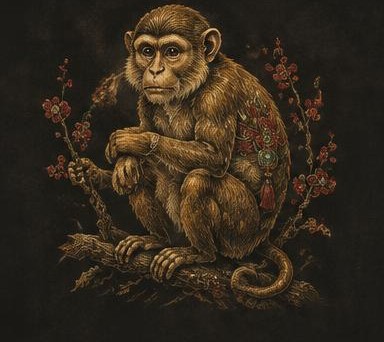 Original Monkey zodiac collectible illustration