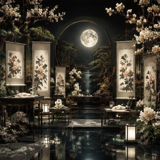 The Moonlit Garden original district concept artwork
