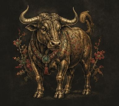 Original Ox zodiac collectible illustration