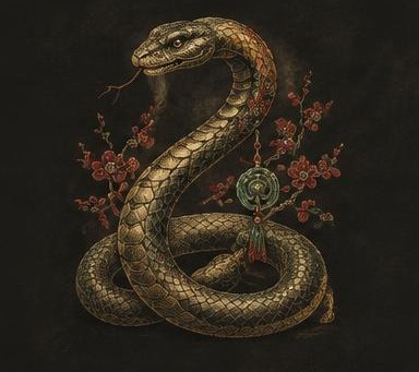 Original Snake zodiac collectible illustration