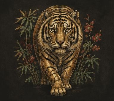 Original Tiger zodiac collectible illustration